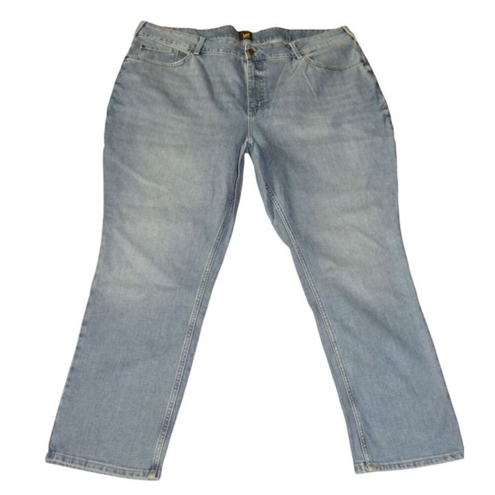 Lee Womens Jeans Size 24W Petite Plus Size Medium Wash Straight Leg